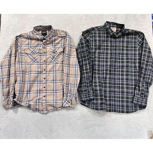 Set of 2 5.11 Tactical Shirt Men's L Snap Button Long Sleeve Plaid